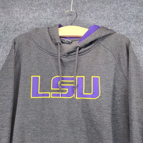 Colosseum Mens Pullover Hoodie Gray XL LSU Louisiana State University Collegiate - Picture 3 of 14